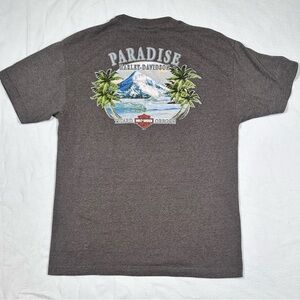 Harley-Davidson Gray Short Sleeve Graphic Tee Vintage Paradise Large Oregon